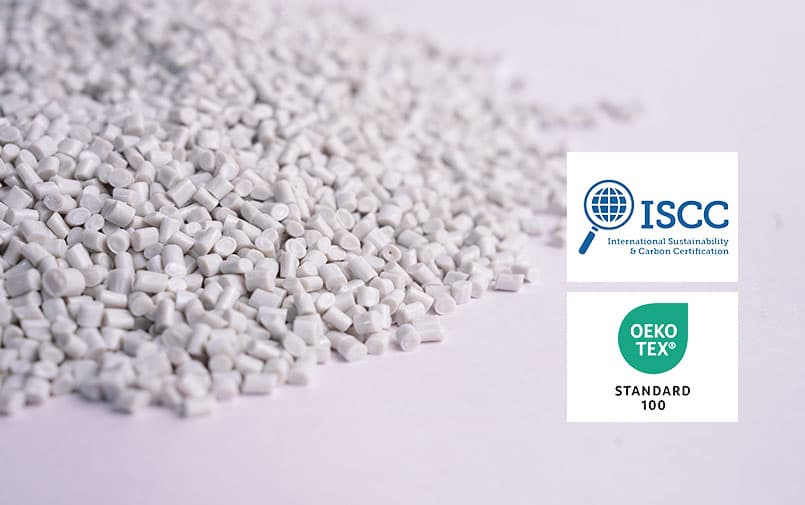 ISCC PLUS and OEKO-TEX Certified rPET Resin. Made in India