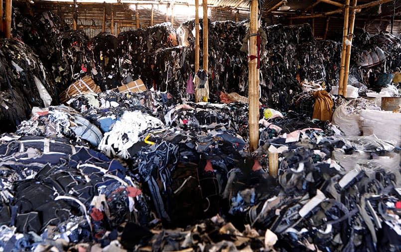 Textile waste clothes