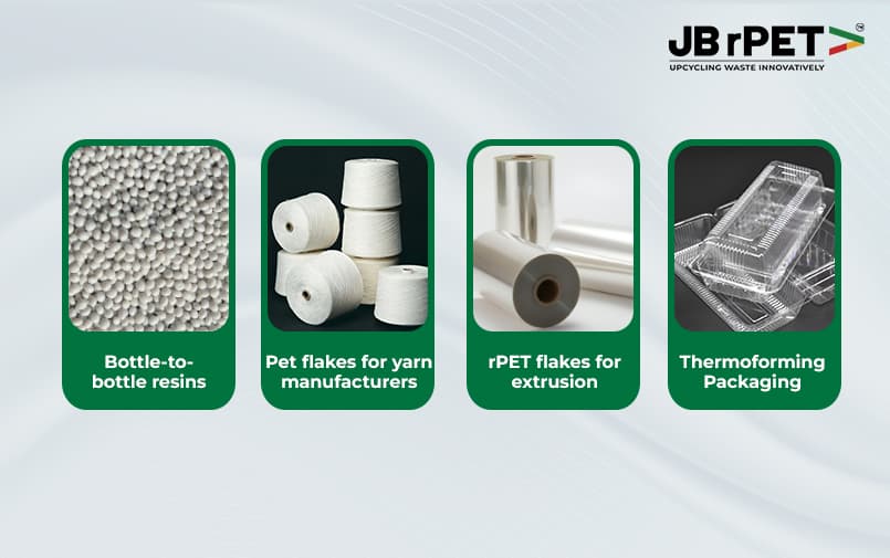 Applications of PET flakes clear