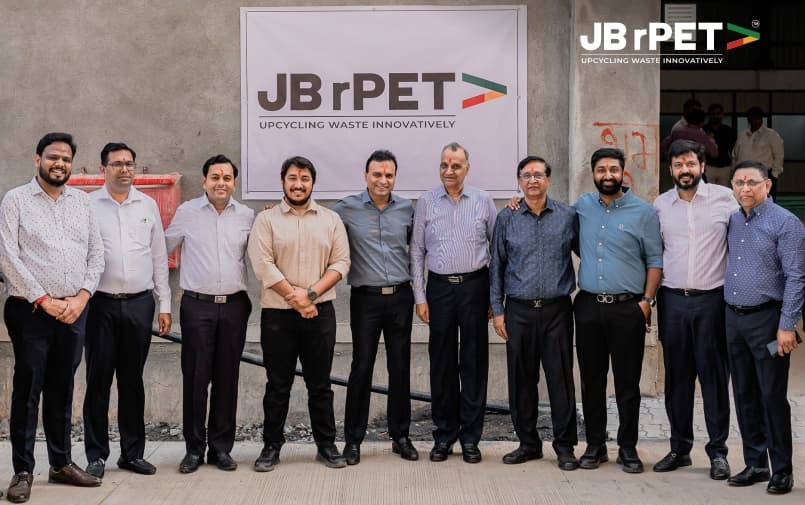 JB rPET team outside the recycled PET manufacturing facility